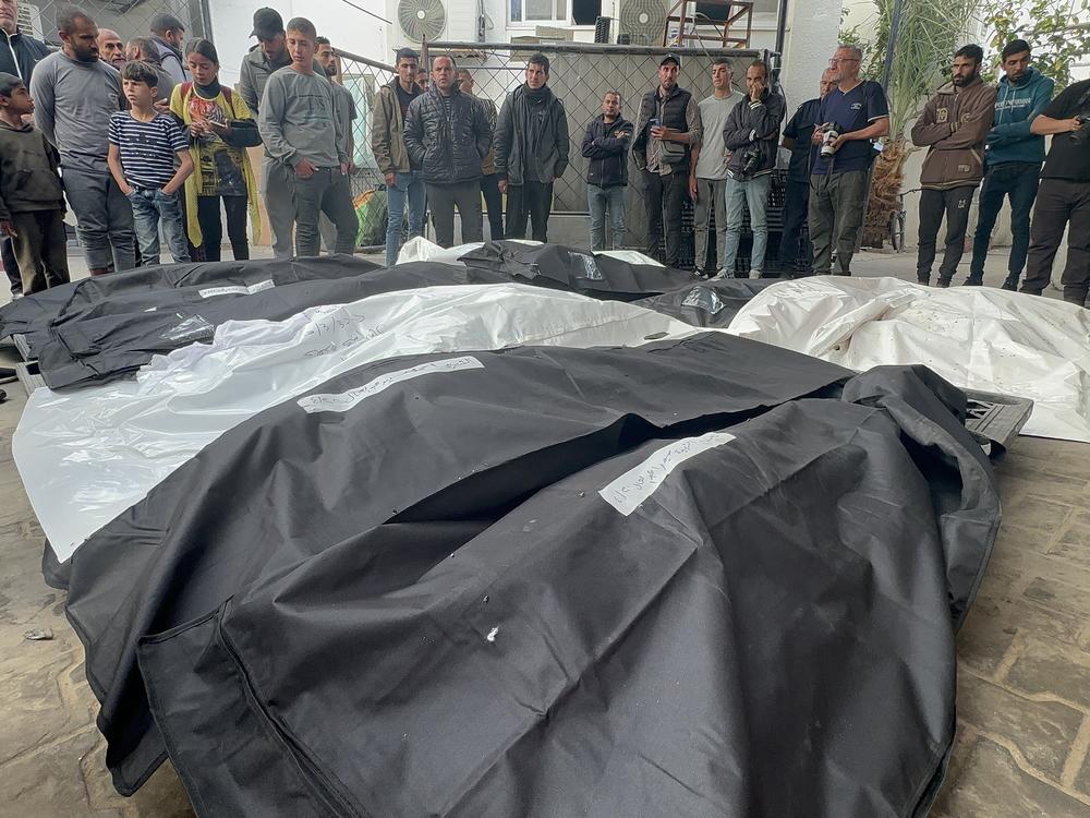 The morgue inside Rafah's main Abu Youssef al-Najjar hospital, seen here on April 21, 2024, received a steady stream of dead during the first months of the war, before Israeli ground troops invaded, closing off access to the hospital.