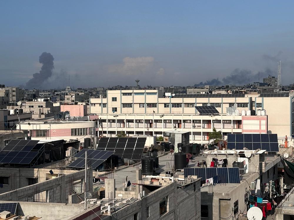 Rafah's skyline and buildings can be seen in this image from Feb. 14, 2024. Israeli troops invaded the city in pursuit of Hamas three months later, leaving the city in ruins and most buildings destroyed.