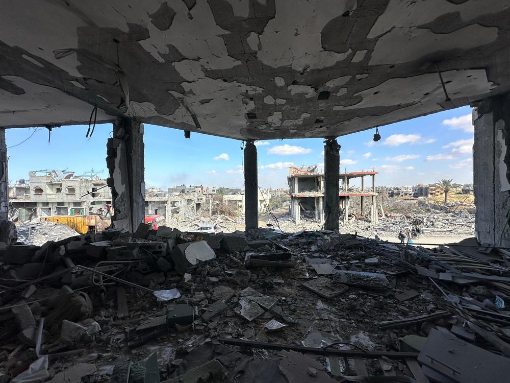 A view of the destruction across the southern Gaza city of Rafah on Jan. 20, following more than a year of Israeli airstrikes and bombardment of the Palestinian enclave.