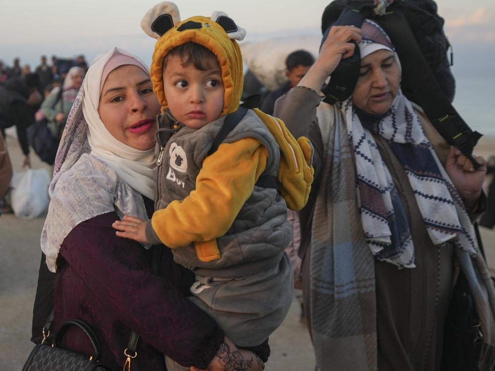 Displaced Palestinians return to their homes in the northern Gaza Strip, following Israel's decision to allow thousands of them to go back for the first time since the early weeks of the 15-month war with Hamas on Jan. 27, 2025.