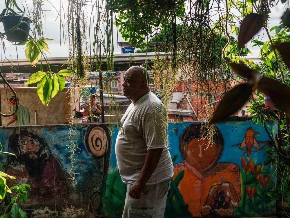 Luis Cassiano outside his green-roofed home in Rio de Janeiro. He's the founder of a nonprofit group that promotes green roofs.