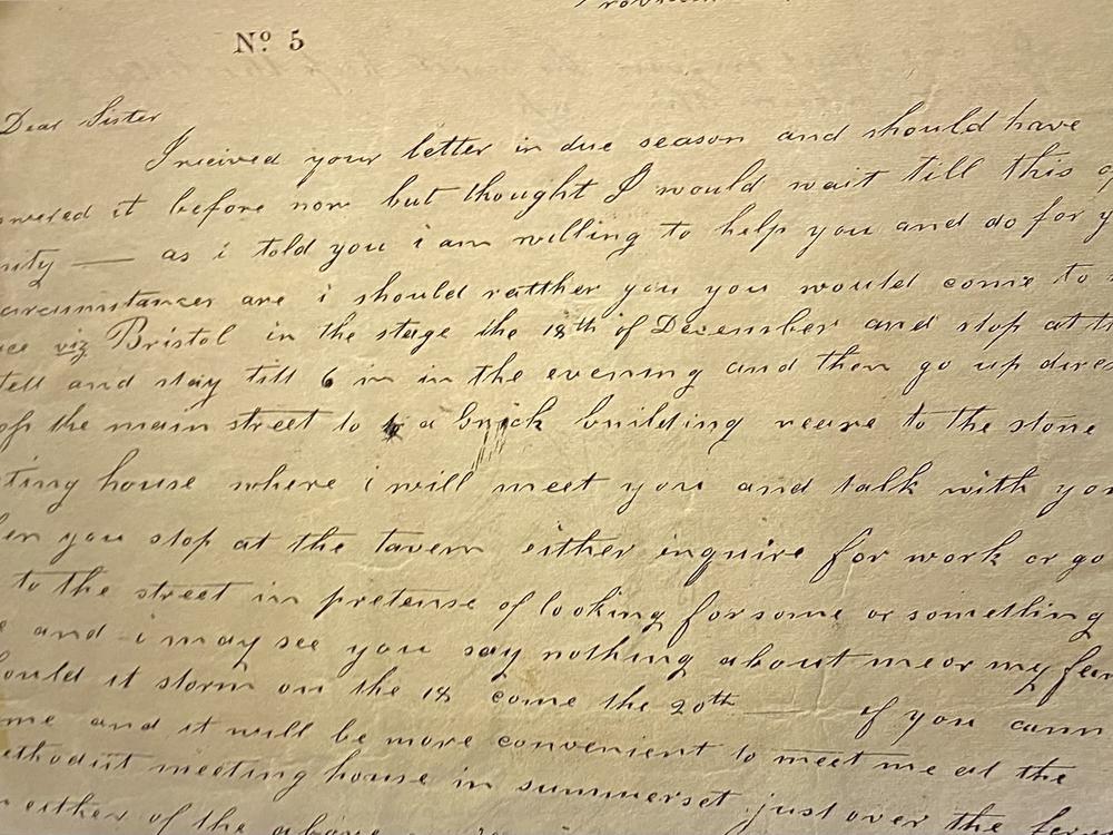 Anonymous letter sent to Sarah Cornell, 1832.