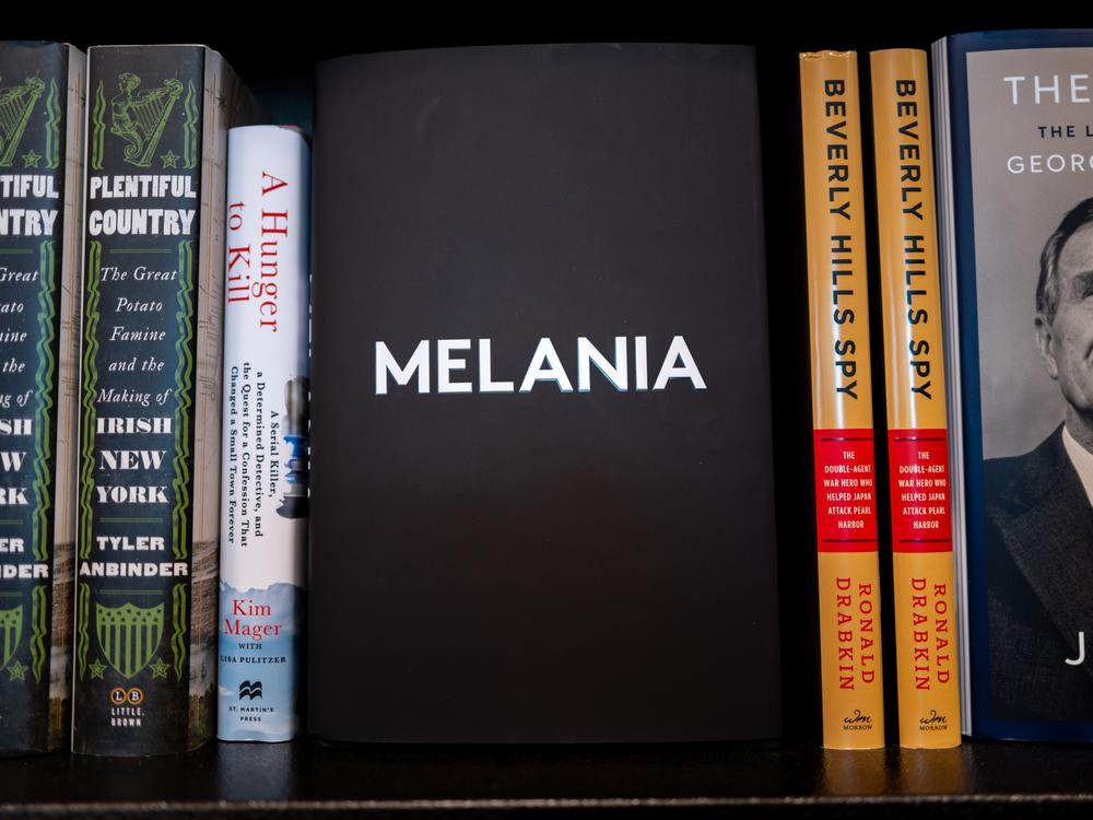 Melania Trump's book, <em>Melania</em>, is displayed for sale at a Barnes & Noble bookstore on Oct. 8, 2024 in Austin, Texas.