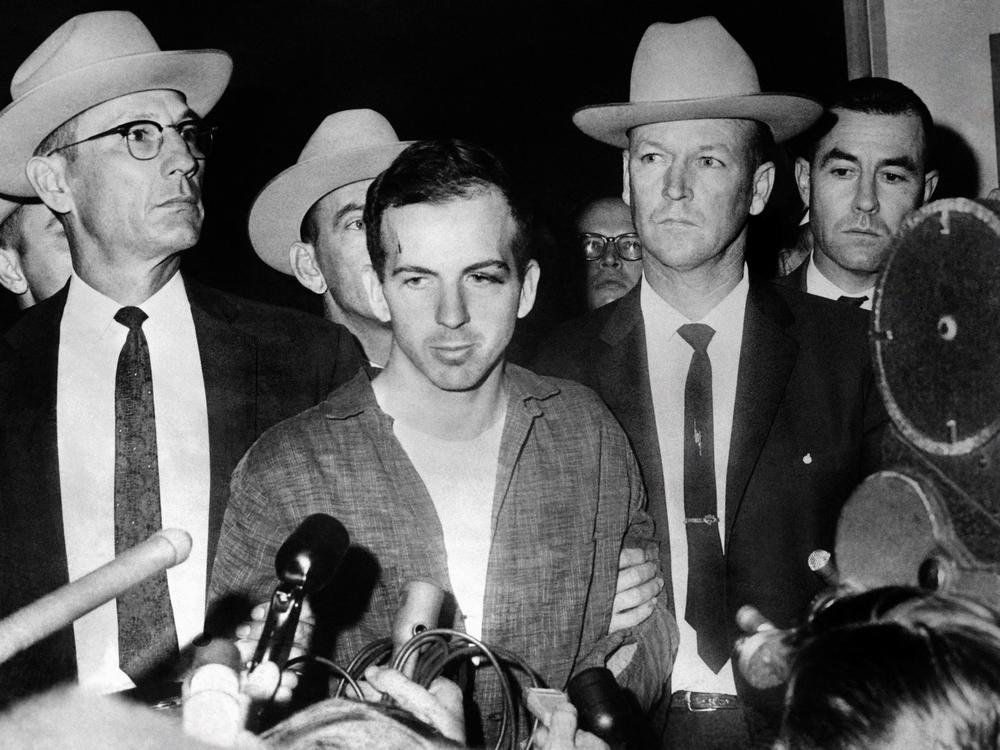 President John F. Kennedy's assassin, Lee Harvey Oswald, during a news conference after his arrest in Dallas, on Nov. 22, 1963. Oswald was killed by Jack Ruby two days later, on the eve of Kennedy's burial.