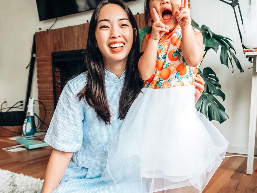 Kristen Morita dresses her and her daughter up in traditional and modern Chinese cheongsam.