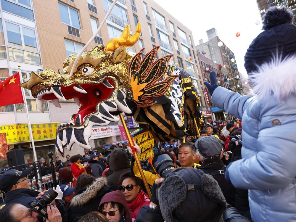 People attend the annual Lunar New Year parade in New York City's Chinatown on Feb. 25, 2024.