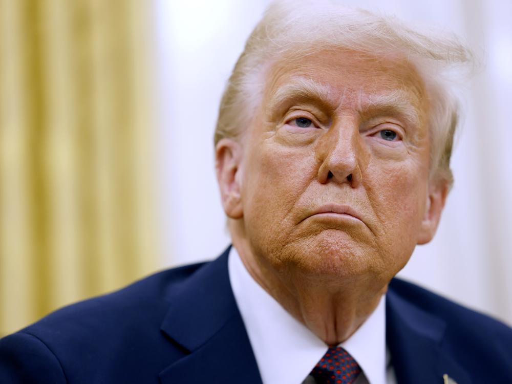 President Trump is seen here after signing a range of executive orders on Jan. 23.