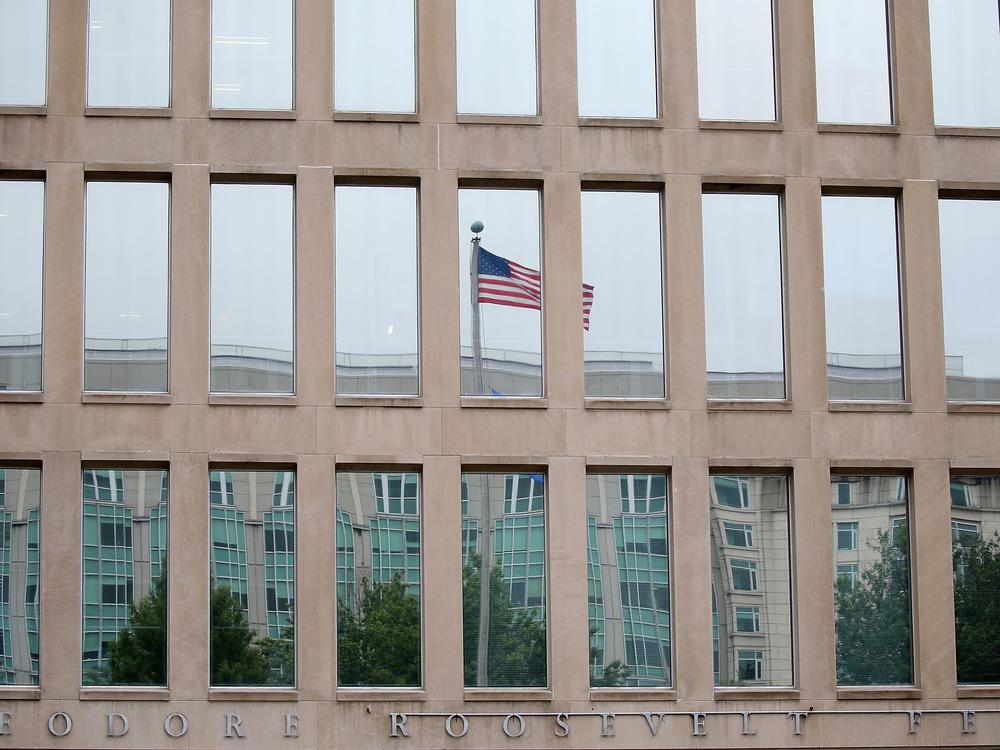 The Theodore Roosevelt Federal Building, which houses the headquarters of the Office of Personnel Management, is shown on June 5, 2015, in Washington, D.C.