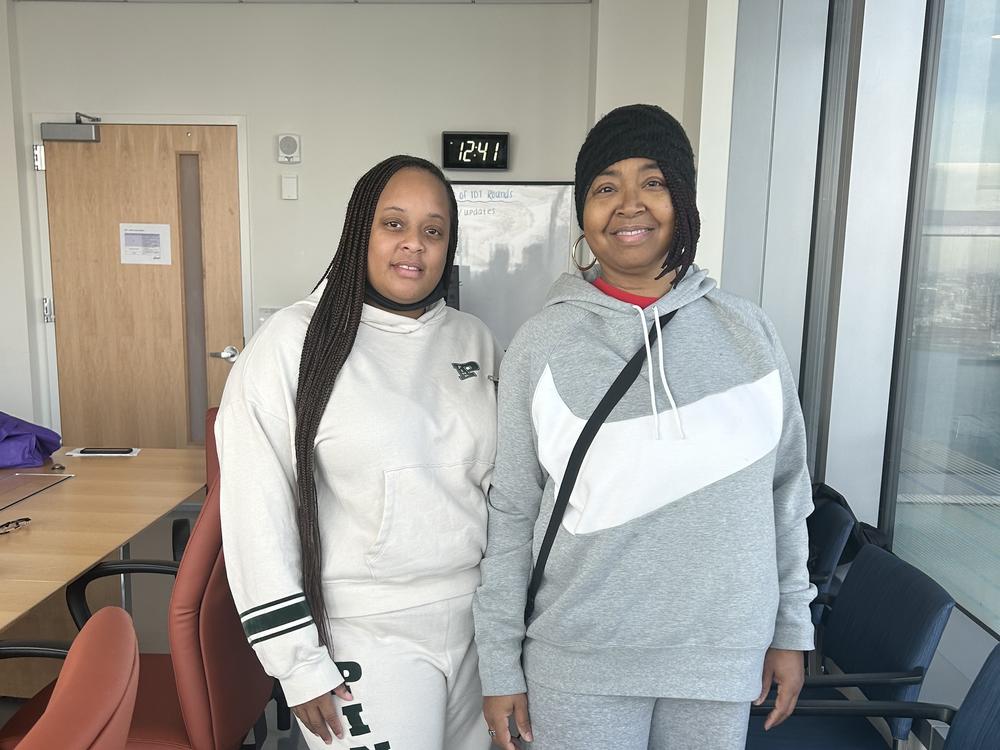 Towana Looney (right) and her daughter Tytian at NYU Langone Health in New York.