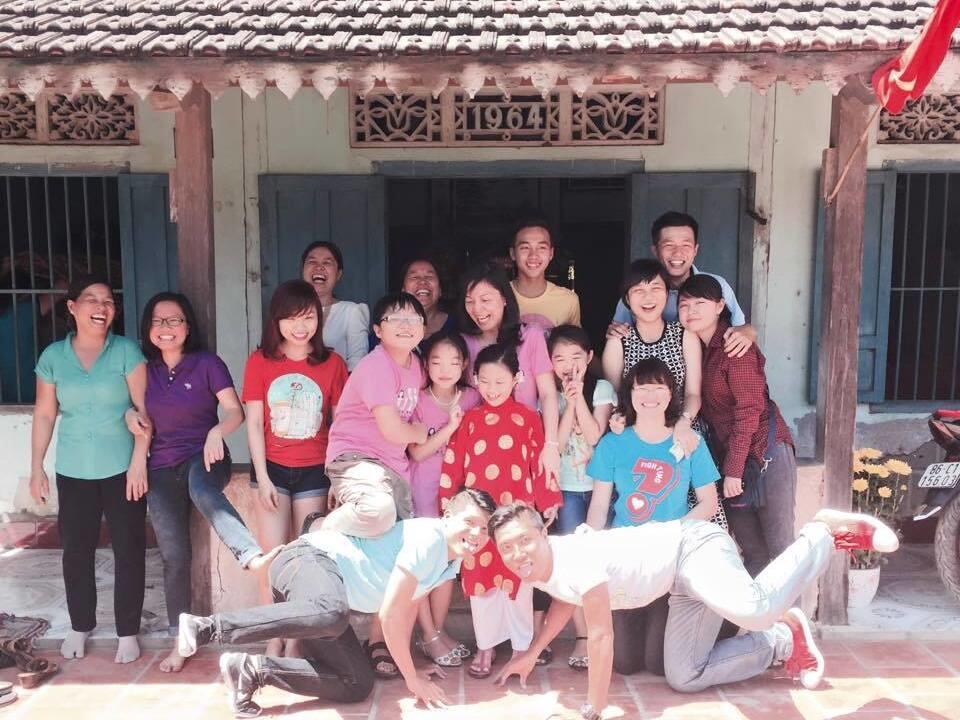 Tran and her family at a Tet, or Vietnamese Lunar New Year celebration.