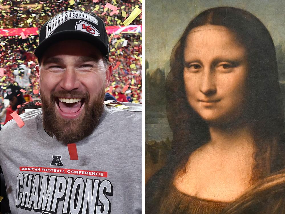 From left: Travis Kelce, football person; Mona Lisa, smirker; RFK Jr., falconer.