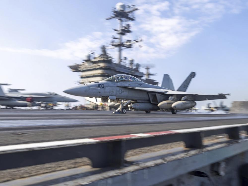 This photo provided by U.S. Africa Command, the U.S. military conducts coordinated airstrikes against Islamic State operatives in Somalia on Saturday.