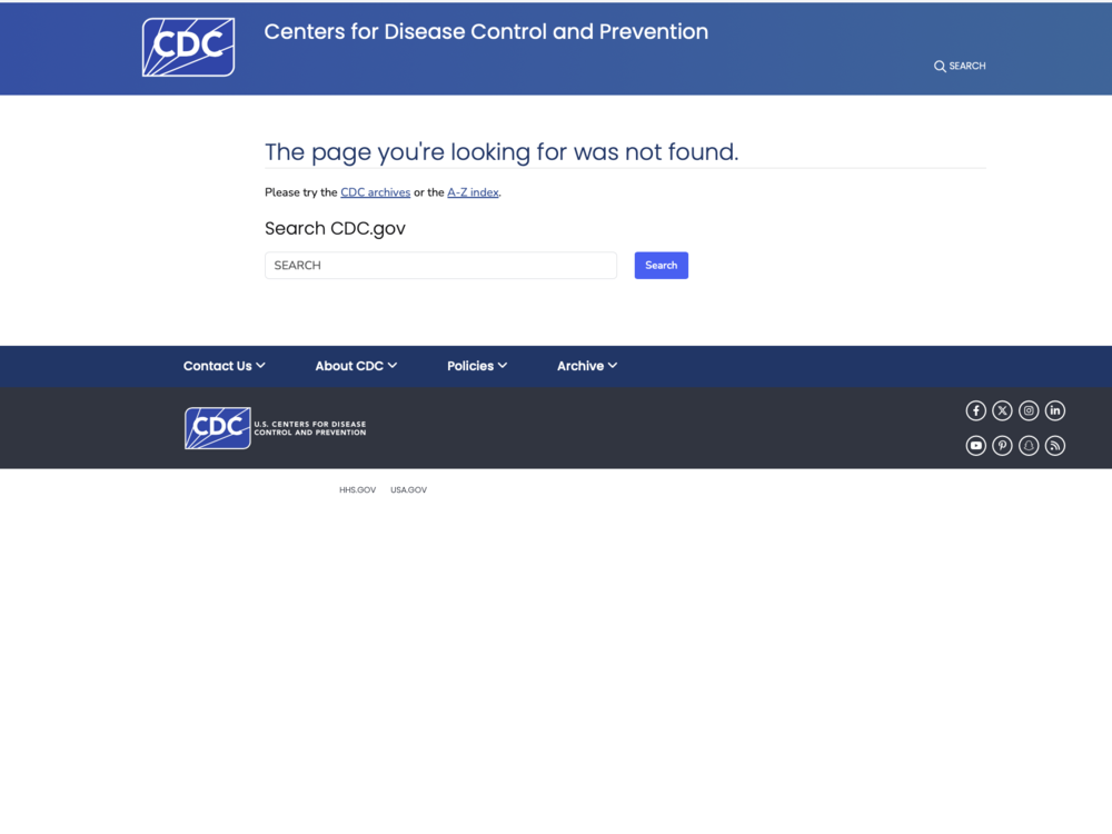 Webpages at the CDC and other health agencies went down on Friday.