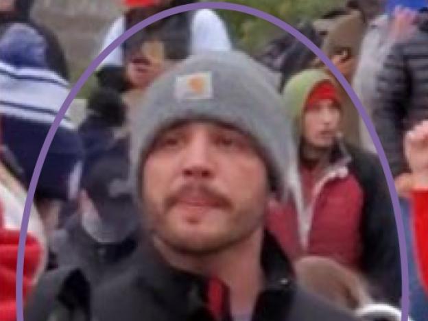 Matthew Huttle at the U.S. Capitol on Jan. 6, 2021.