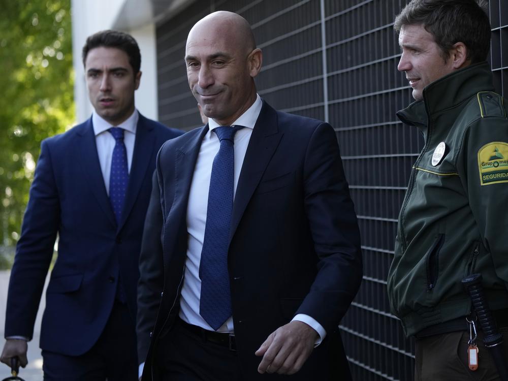 The former president of Spain's soccer federation Luis Rubiales arrives at the National Court in Madrid, Spain on April. 29, 2024. Rubiales will testify on Monday as a defendant for alleged corruption during his time at the head of the organization.
