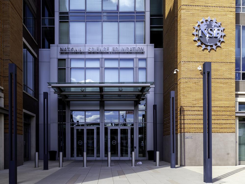 Washington D.C., USA - February 29, 2020: Entrance of The National Science Foundation (NSF) in Washington D.C., USA. NSF is a United States government agency.