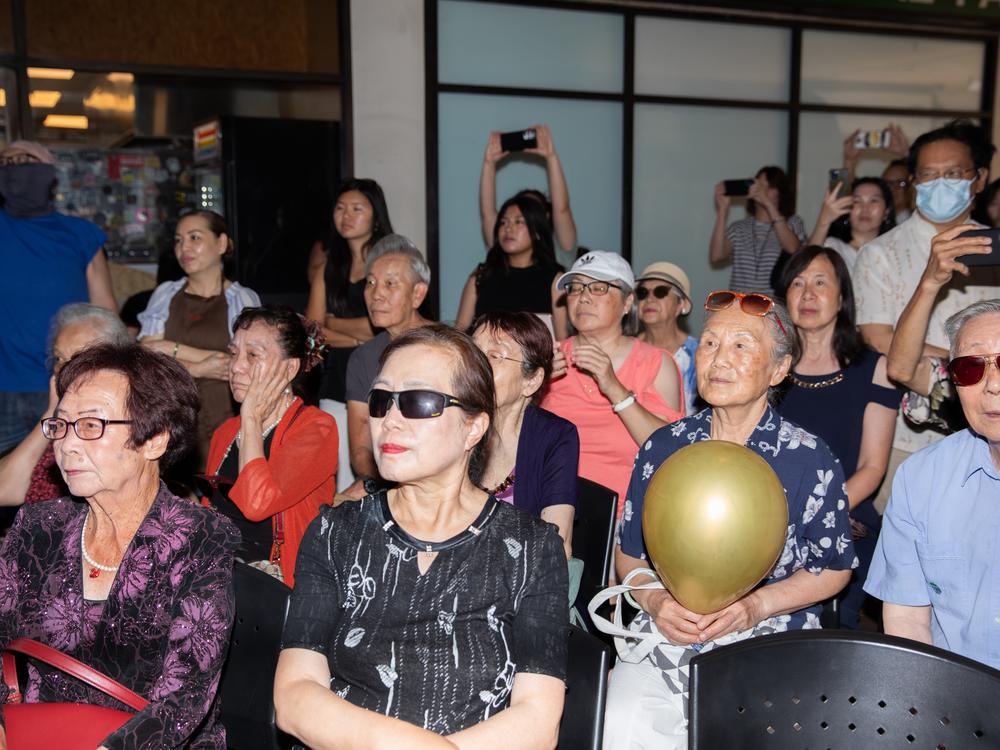 The audience at the opening reception for the Chinatown Community Cultural Center in Los Angeles in July 2024.