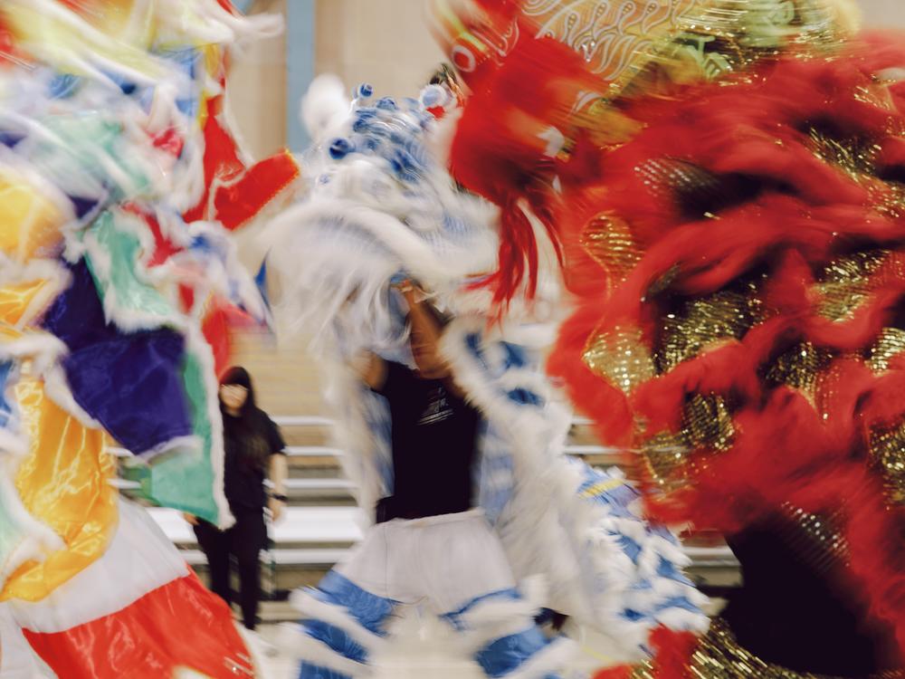 First dance as the lions awaken during the blessing ceremony at East Wind's headquarters in August 2024.