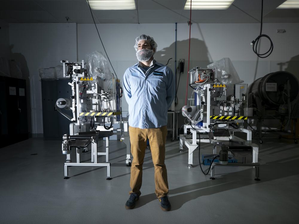 Ripple Cannabis Co. co-founder Justin Singer stands in a clean production room in his Commerce City headquarters in December 2024.