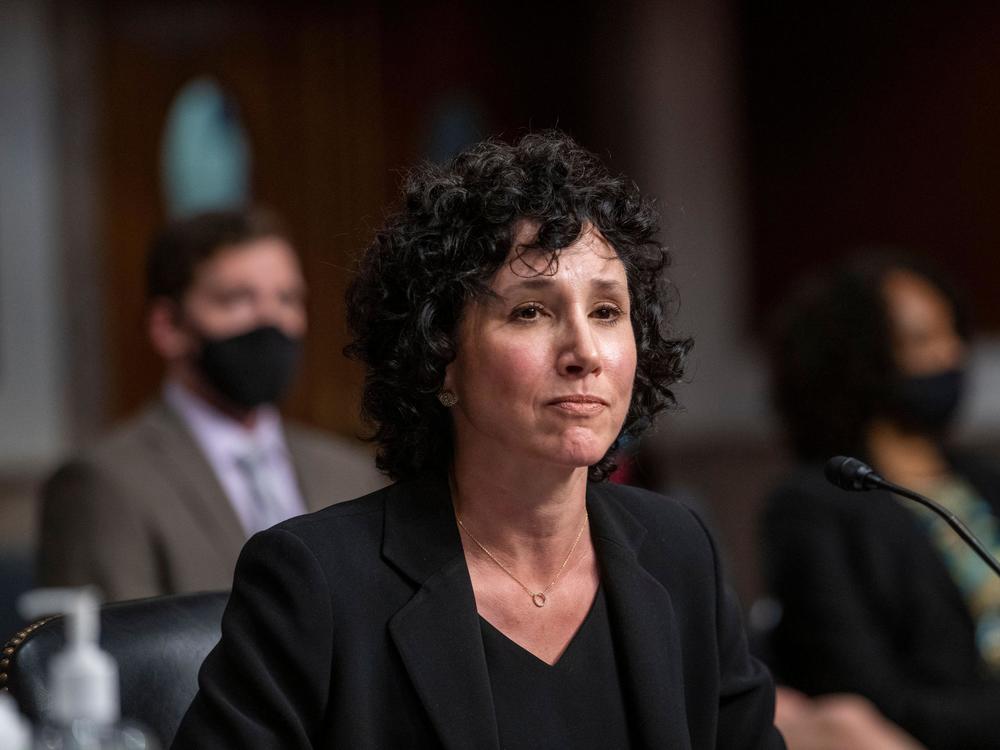 Deborah Boardman appears before a Senate Committee on the Judiciary hearing regarding her nomination to be a United States District Judge for the District of Maryland, in the Dirksen Senate Office Building in Washington, DC, Wednesday, May 12, 2021.