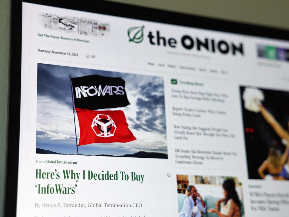 The satirical news site The Onion thought it purchased Alex Jones' Infowars at auction before a U.S. bankruptcy judge in Houston rejected the bid.