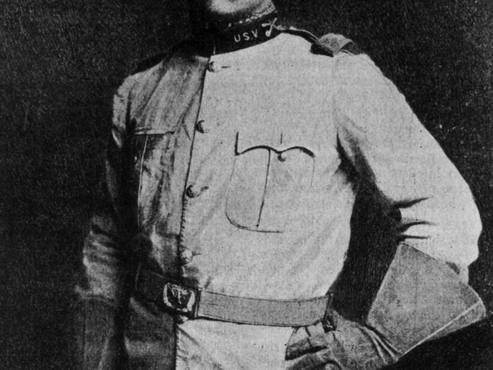 Theodore Roosevelt, the 26th President of the United States of America (1901-1909), in the uniform of a Lieutenant-Colonel of the Rough Riders, a volunteer cavalry unit which he led during the Spanish-American war.