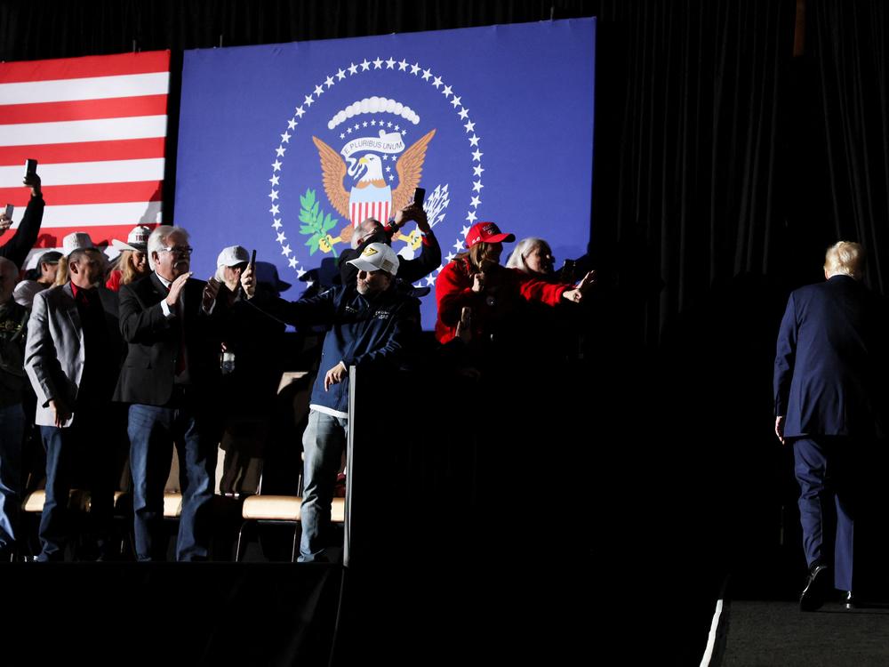 President Donald Trump is cheered by supporters at the Circa Resort and Casino in Las Vegas on Jan. 25, 2025.
