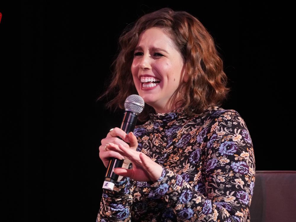 Vanessa Bayer speaks onstage during the 2022 New Yorker Festival at New York Society for Ethical Culture on October 08, 2022 in New York City. (Photo by Bennett Raglin/Getty Images for The New Yorker)