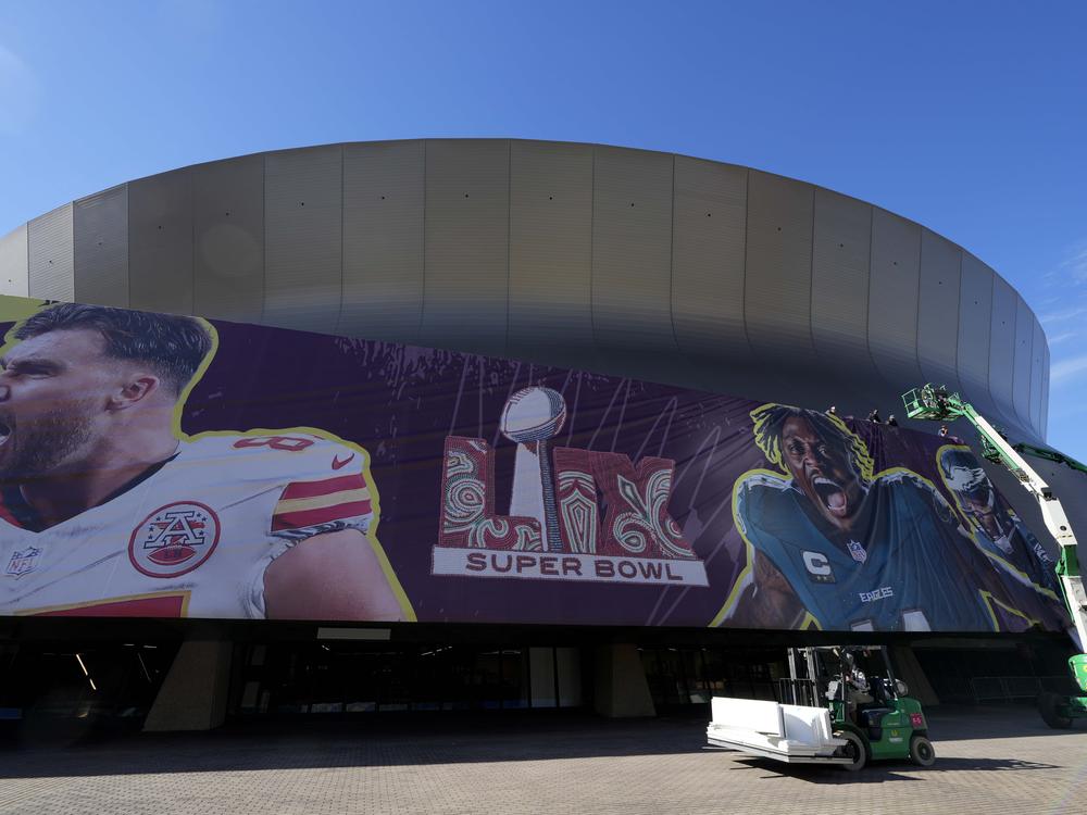 The Caesars Superdome in New Orleans, where the NFL Super Bowl 59 football game between the Philadelphia Eagles and the Kansas City Chiefs will happen.