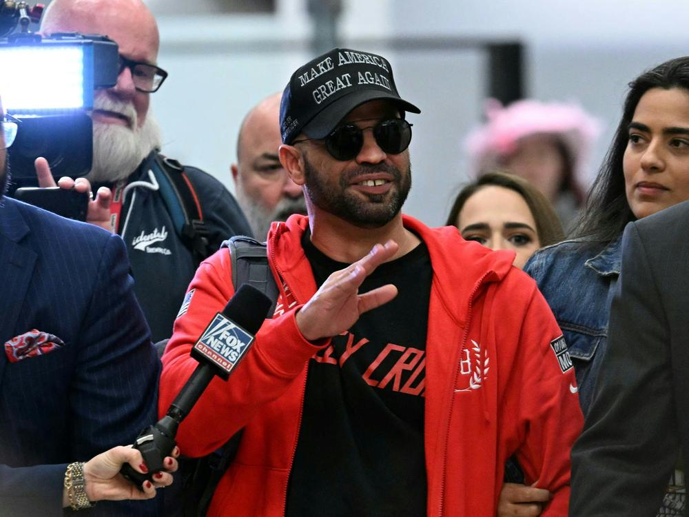 Former Proud Boys leader Enrique Tarrio who was sentenced to 22 years in prison for seditious conspiracy, and pardoned by President Trump. He has since called for retribution and the arrest and prosecution of an FBI agent who investigated his case.