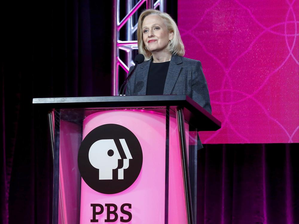 PBS President and CEO Paula Kerger speaks at the PBS's Executive Session at the 2017 Television Critics Association press tour in Pasadena, Calif. PBS is closing its DEI office following executive orders from President Donald Trump aimed at rolling back workplace DEI efforts.