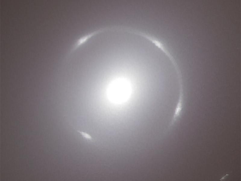 A close up of the center of galaxy NGC 6505 with the Einstein Ring around it.