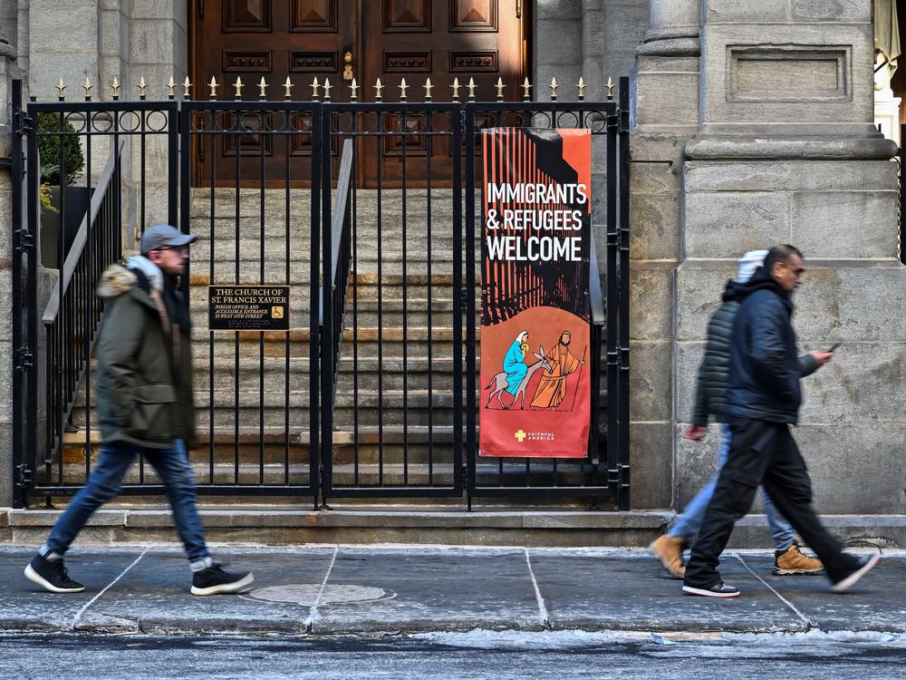 A church displays a sign saying, 