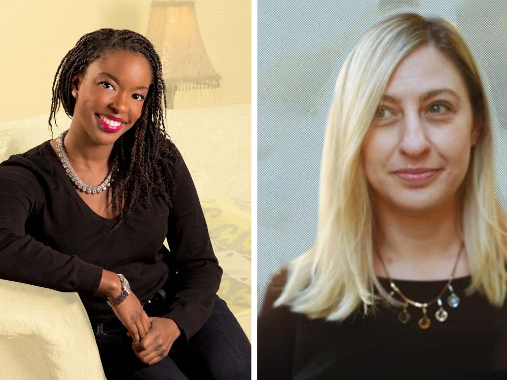 Monica O'Neal (left) is a clinical psychologist who focuses on relationships. Meredith Goldstein (right) is the author of <em>The Boston Globe</em>'s advice column Love Letters.