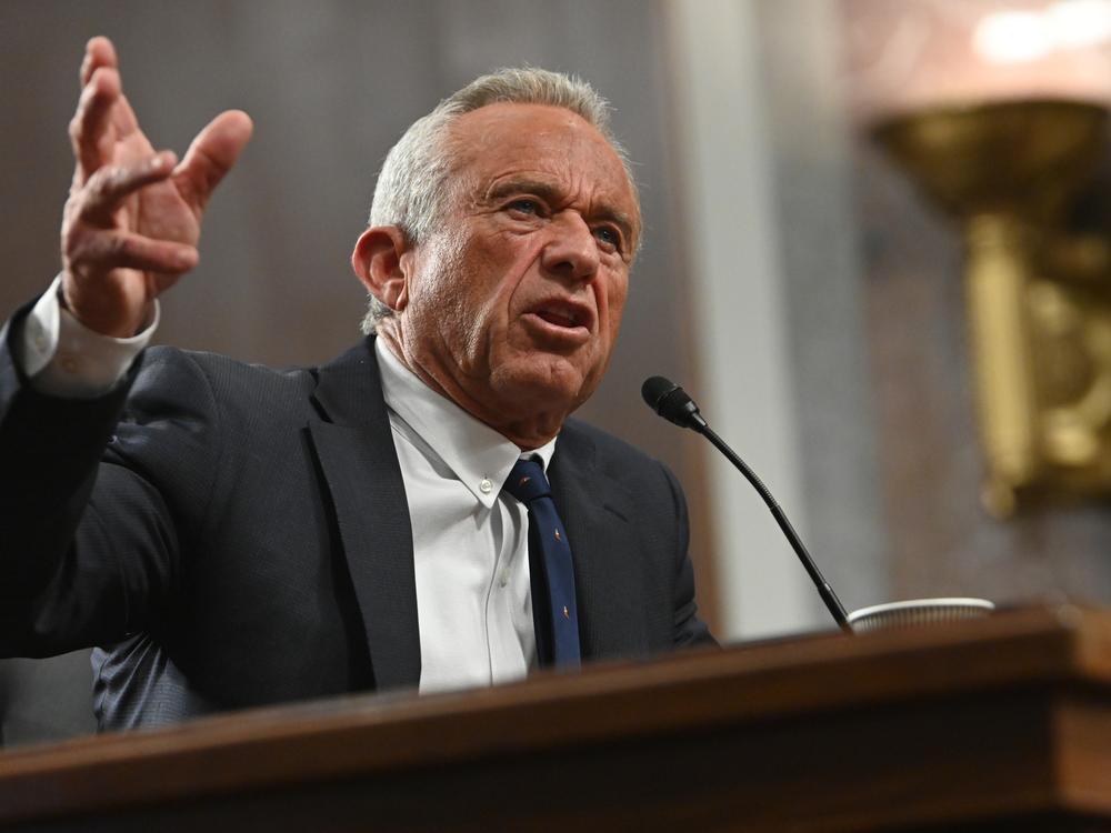 Robert F. Kennedy Jr. testifies during his confirmation hearing with the Senate Finance Committee on Jan. 29. The full Senate voted to confirm him as secretary of the Department of Health and Human Services on Thursday.