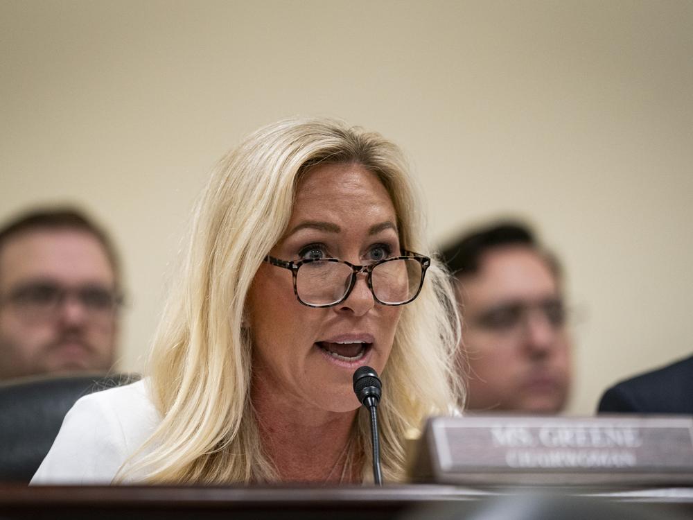 Chair of the Subcommittee on Delivering On Government Efficiency (DOGE) U.S. Rep. Marjorie Taylor Greene (R-Ga.) presides over a hearing titled 