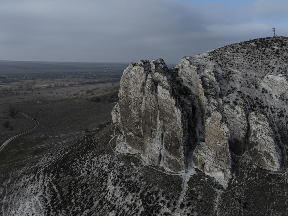 The Cretaceous Bilokuzmynivka rocks, a natural geological monument, in Donetsk Oblast, Ukraine, are part of the Donets Ridge, which is home to mineral deposits.
