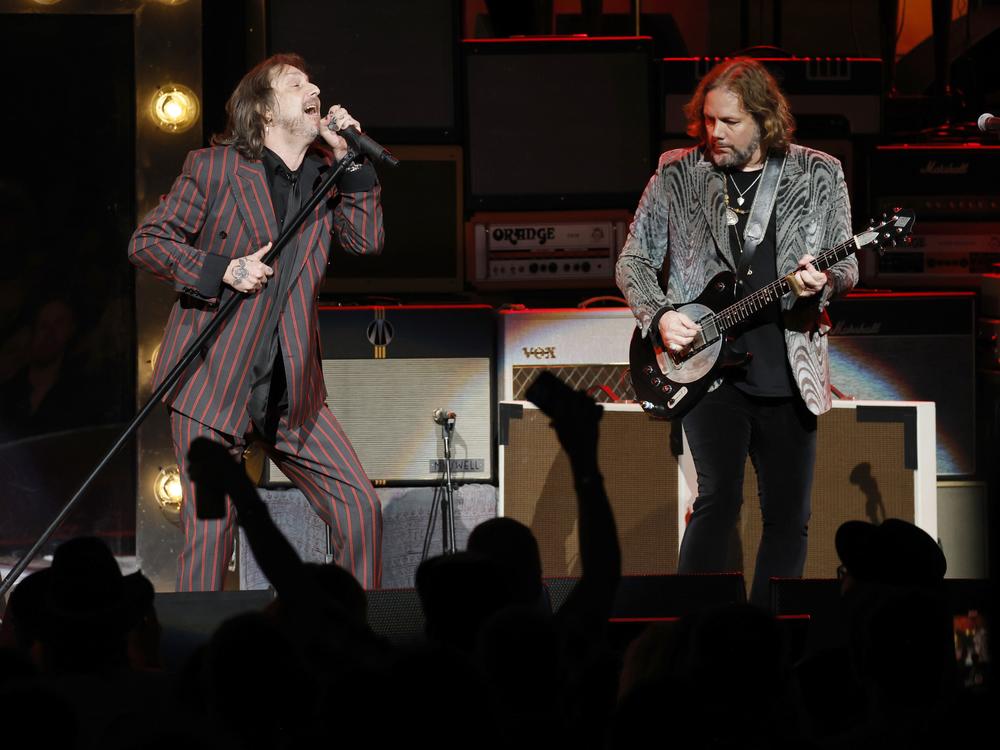 Chris and Rich Robinson of The Black Crowes perform at The Grand Ole Opry in Nashville on April 2, 2024.