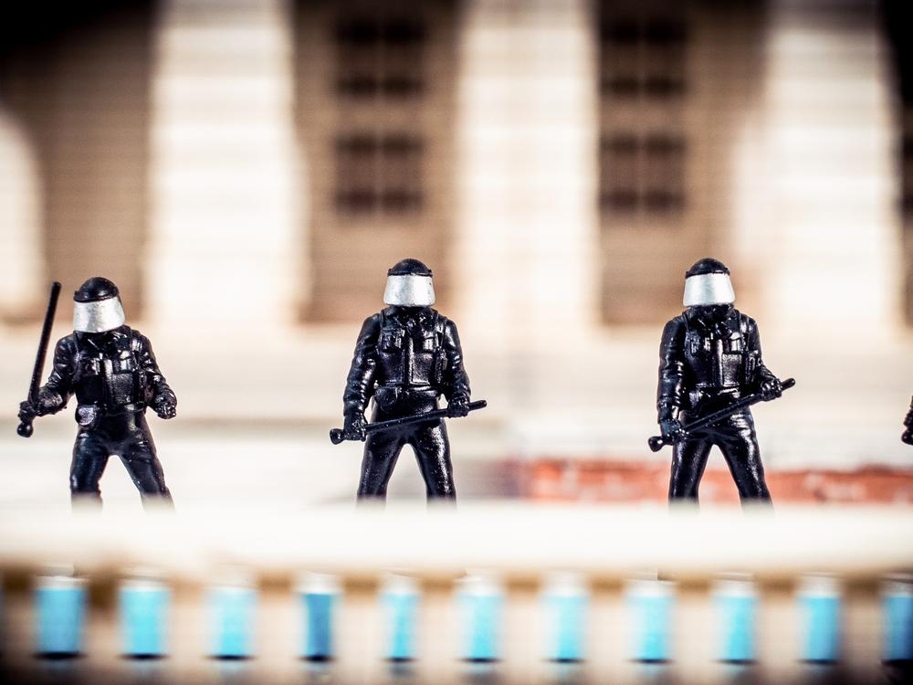 Law enforcement officers at the Capitol in Fight for America!