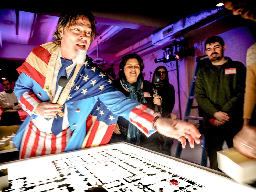 Dana Watkins dressed as Uncle Sam for Fight for America!