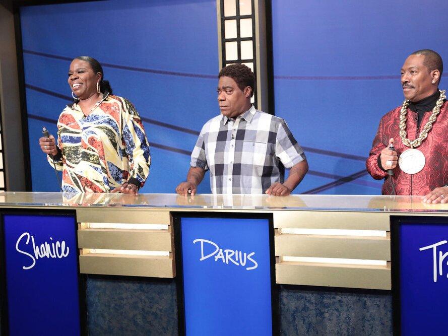 Leslie Jones (from left), Tracy Morgan and Eddie Murphy during the 