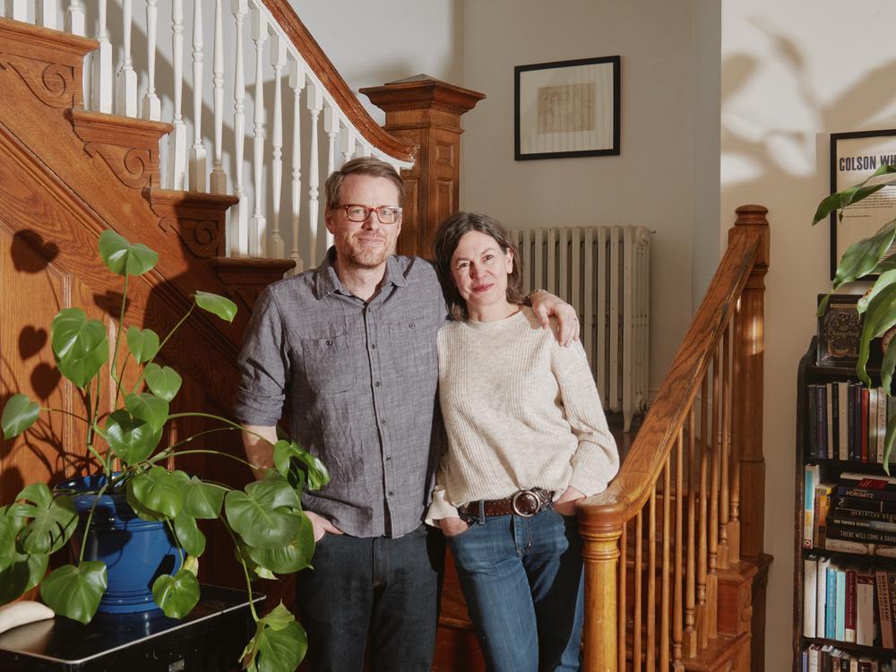 Puchner stands with his wife novelist Katharine Noel. <em>Dream State</em> takes place in Montana, where Noel spent a lot of time with her family.