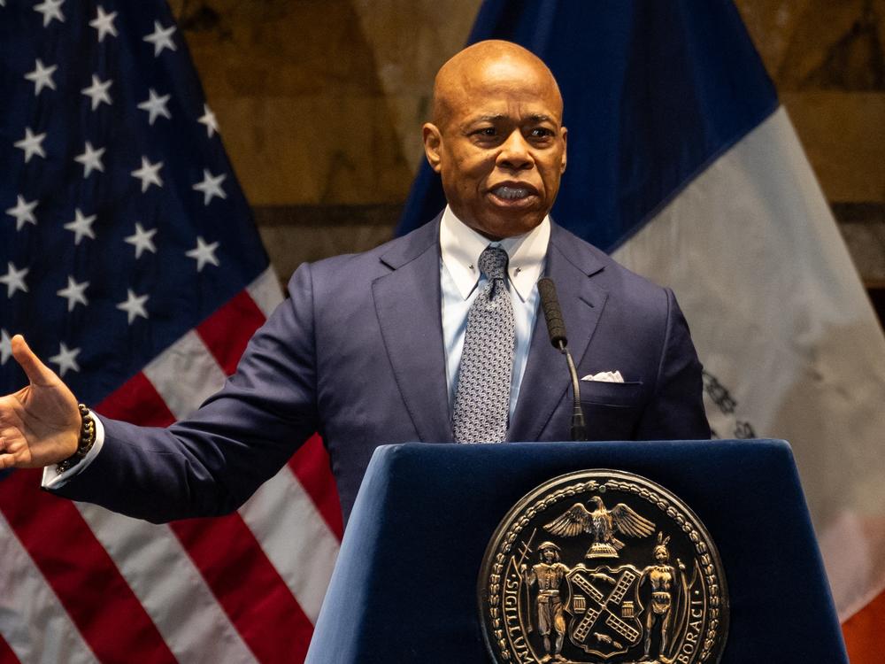 New York City Mayor Eric Adams speaks during the annual Interfaith Breakfast at the New York Public Library in New York City on Jan. 30.