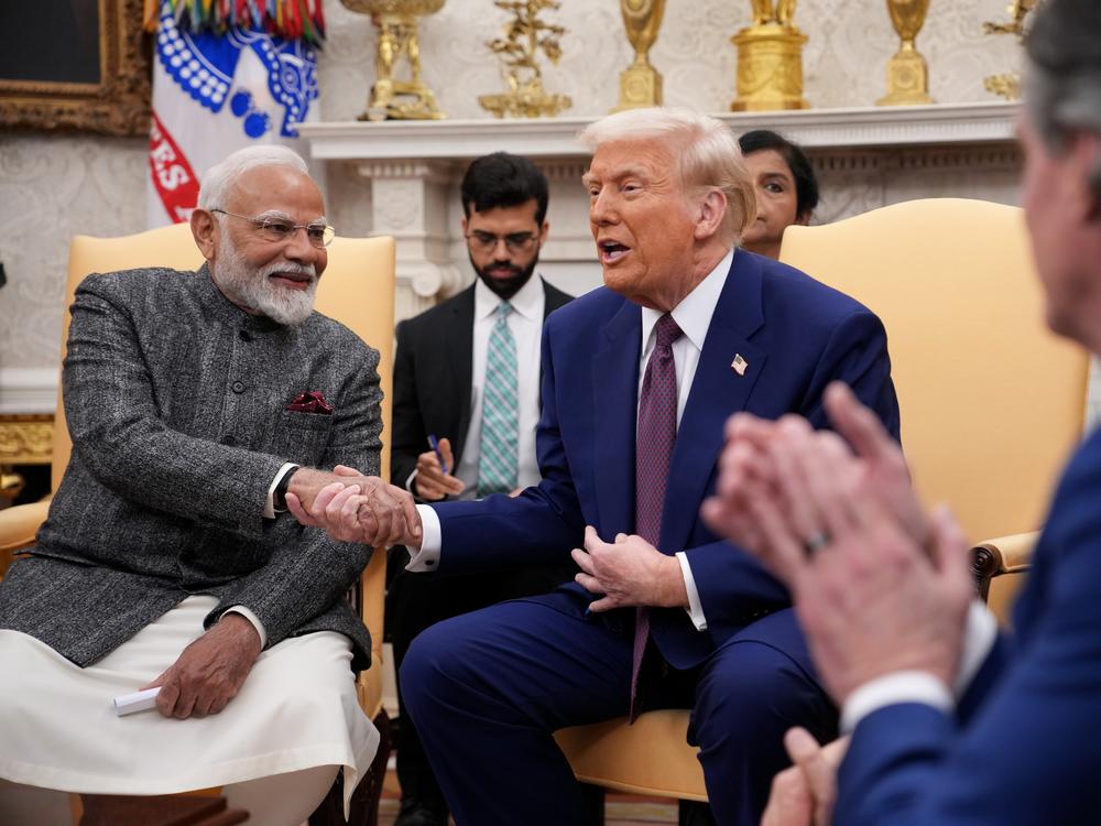 President Trump and Indian Prime Minister Narendra Modi meet in the Oval Office at the White House on February 13.