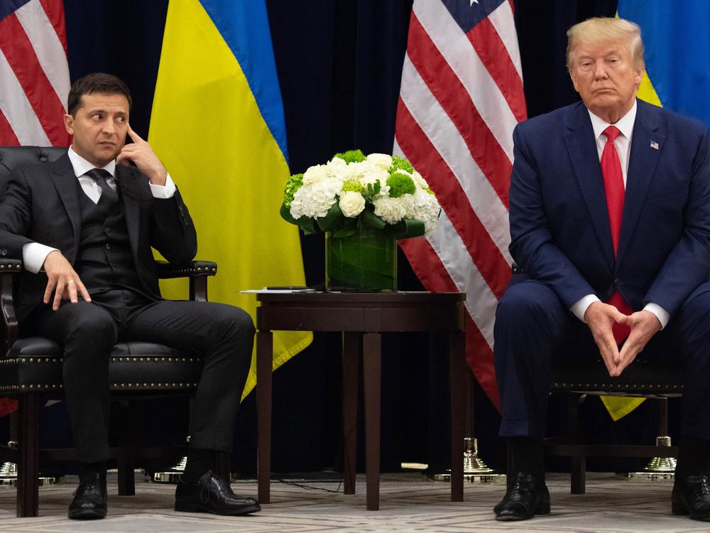 President Trump and Ukrainian President Volodymyr Zelenskyy, seen here at the United Nations in 2019, have had a fraught relationship dating back years. Trump is now calling Zelenskyy a 