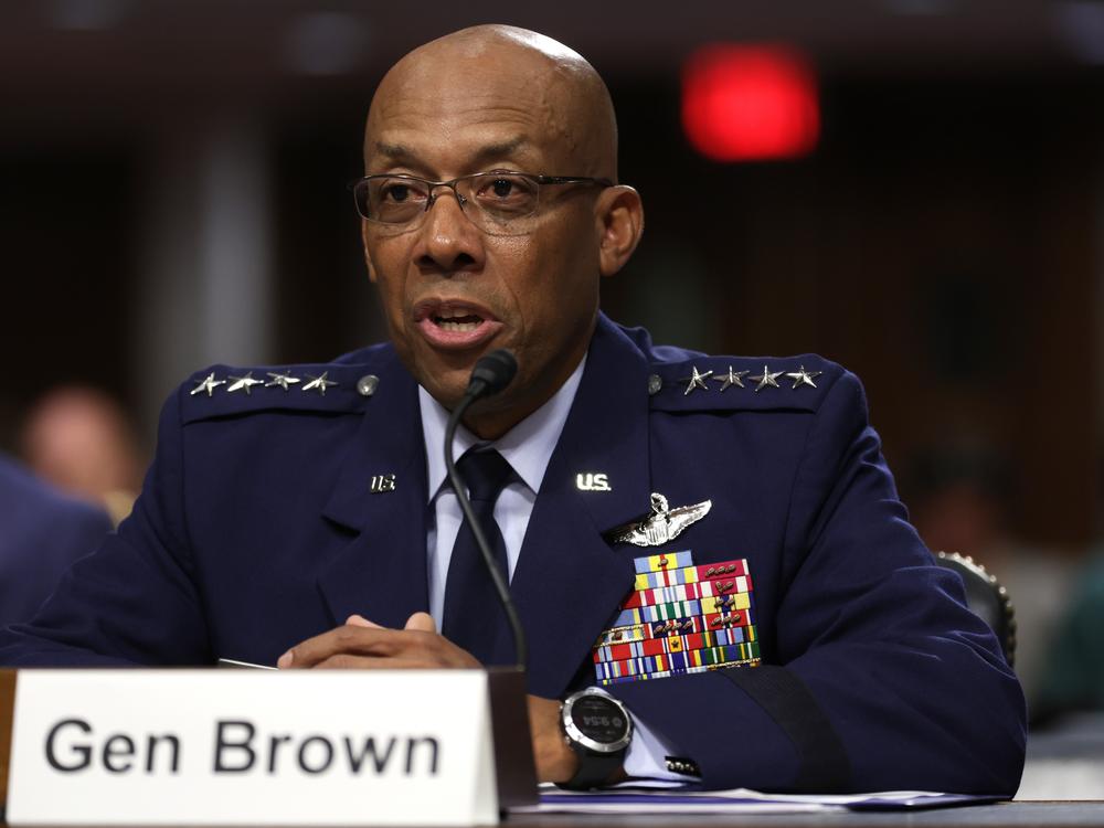 U.S. Air Force General Charles Brown testifies during his confirmation hearing on July 11, 2023.