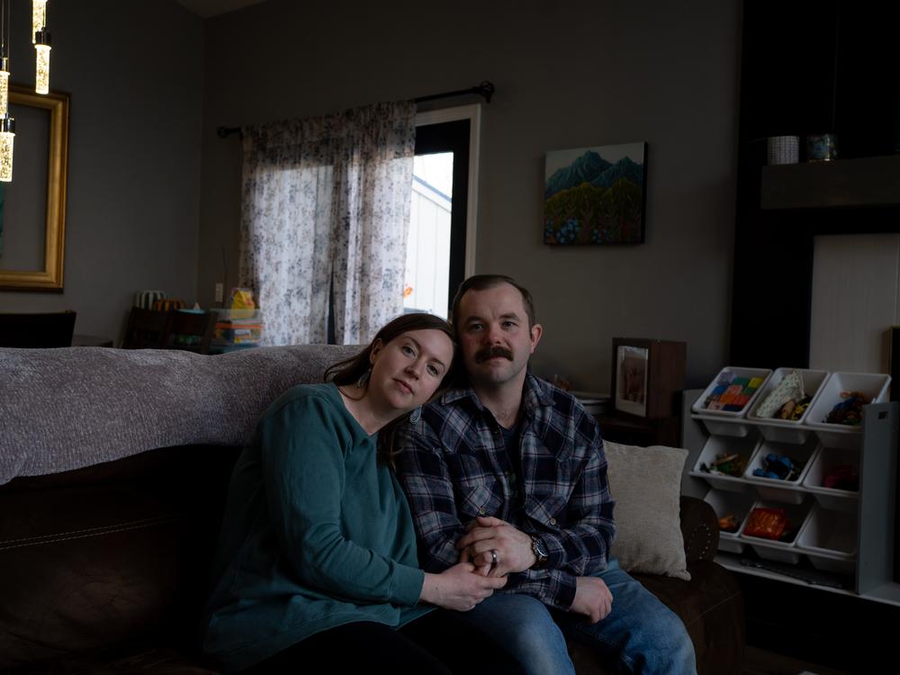 Lara and Mike Macans are parents to a 5-month-old and a toddler. The couple relied mostly on his income and benefits to support the family.