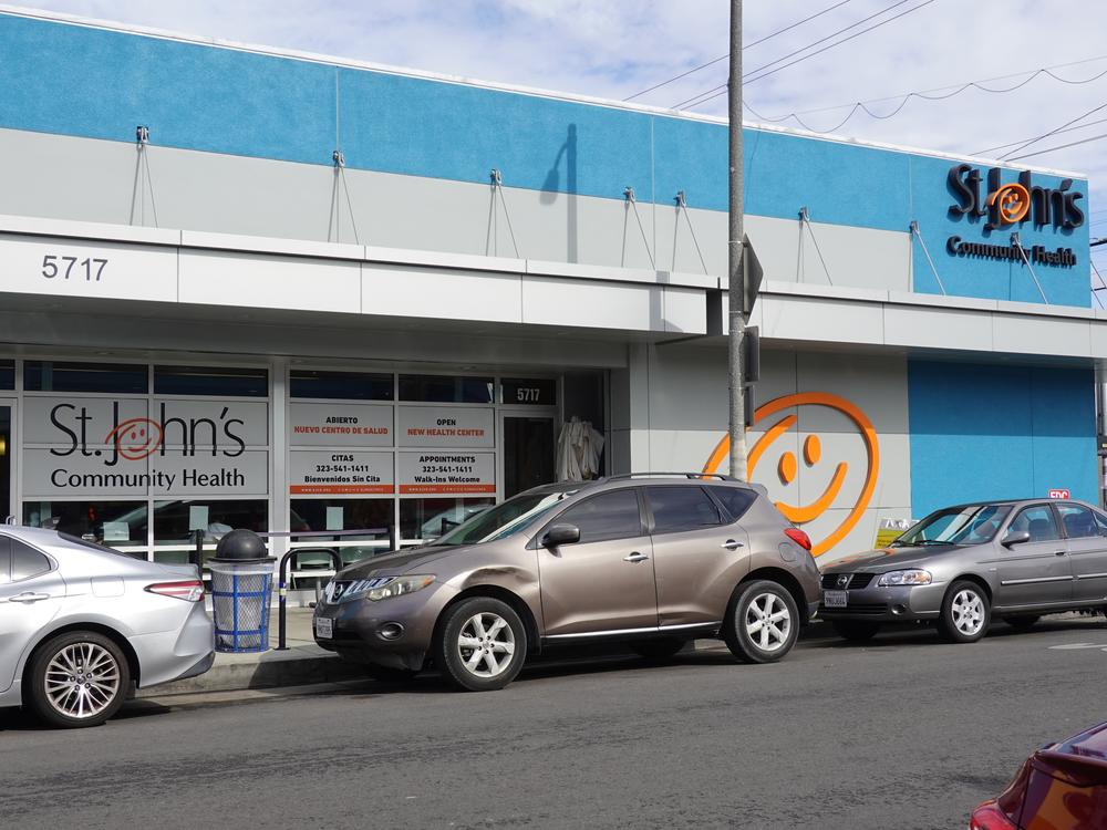 The exterior of the St. John's Community Health clinic in South Los Angeles.