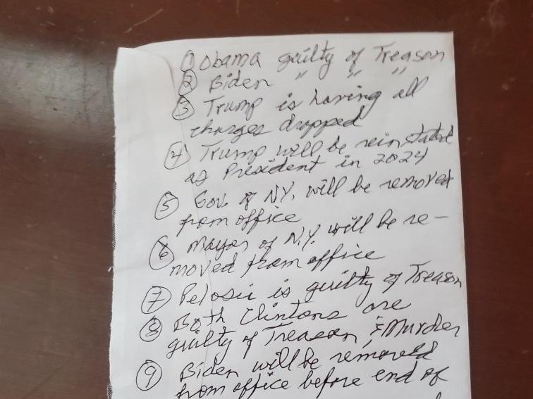 Zach Mack's father's list of predictions.