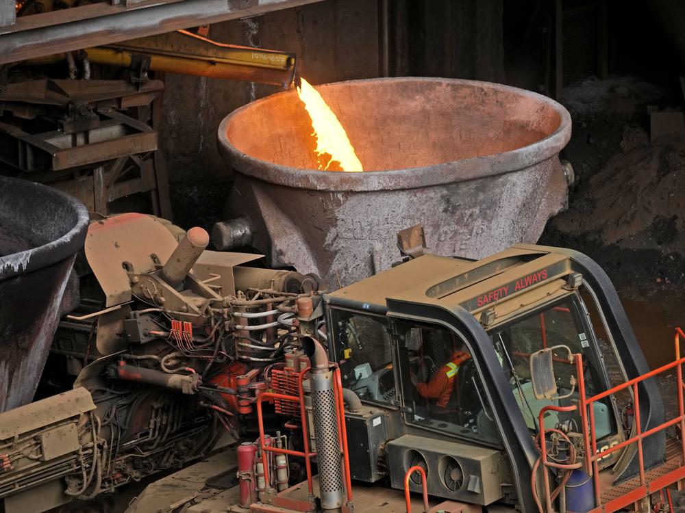 Molten slag is poured into a container at PT Vale Indonesia's nickel processing plant in Sorowako, South Sulawesi, Indonesia, Tuesday, Sept. 12, 2023.
